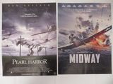 deux affiches de cinéma pour « Pearl Harbor » et « Midway »