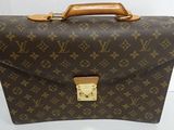 louis vuitton monogram canvas briefcase with gold hardware