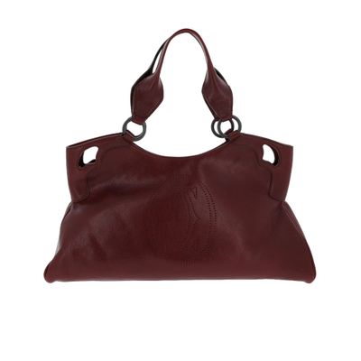 un sac à main en cuir marron sur fond blanc