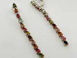 paire de boucles d'oreilles en tourmaline multicolore et diamants