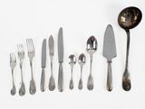 a lot of forks and spoons on the table