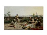 an image of a painting of a group of people sitting around a table
