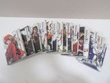 the complete set of anime books are lined up on a white surface
