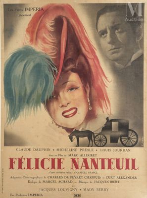 an old movie poster of a woman with a hat on her head