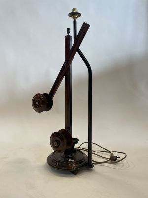 a lamp that is on top of a table