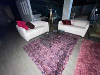 Deux canapés fixes 2 places ALTRO tissu blanc + Table basse …