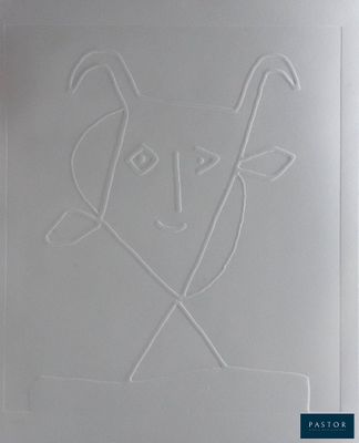 une photo d'un dessin représentant un chien sur une feuille de papier