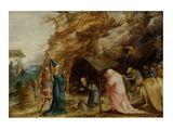 une image d'une peinture représentant un groupe de personnes dans une grotte