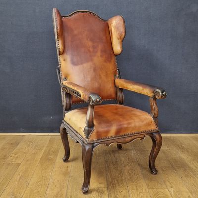 FAUTEUIL DE MALADE à dossier droit inclinable d’Epoque Louis…
