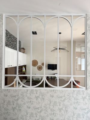 verrière métallique laqué blanc