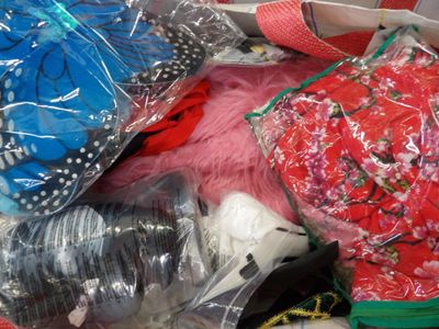 a pile of assorted items in a plastic bag