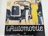 a picture of a picture of a woman and a man in front of a car