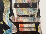 a picture of a painting on a wall with a clock on it