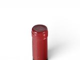 bottle of red wine on white background with copy space for text