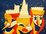 a poster advertising a show in the city of cavalcade