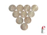 a lot of coins arranged in the shape of a heart