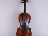 a close up of a violin on a white background
