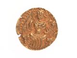 an image of a gold coin on a white surface