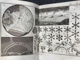 an open book with drawings of plants and animals on it