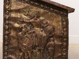 an image of a bronze sculpture of a man on a horse