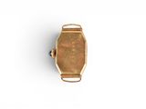 an image of a gold ring with a rectangular design on it