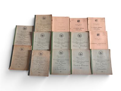 a lot of old books on a white surface