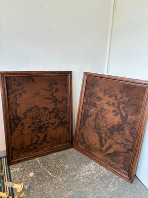 Deux tapisseries mécaniques encadrées