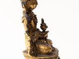 an image of a statue of a woman with a bird on her shoulder