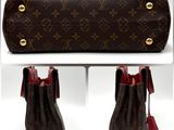 louis vuitton monogram canvas shoulder bag with red trim