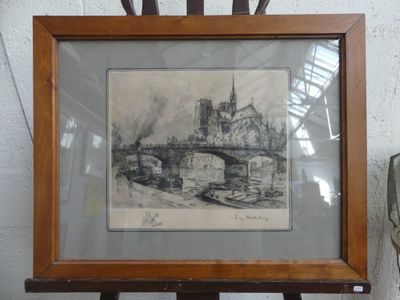 une photo d'une photo représentant un pont, dans un cadre