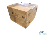 a cardboard box that has been wrapped up and ready to be shipped