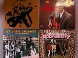 quatre vinyles des Chassettes datant de l'époque du rockabilly