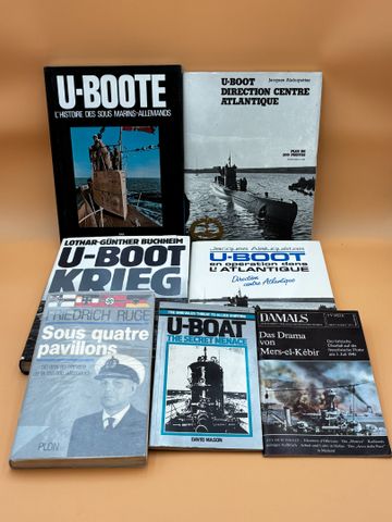 Lot de 7 livres sur les U-BOOT : U-BOOT direction centre atlantiq...