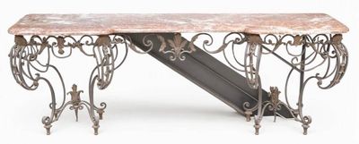 a table with a marble top on a white background
