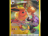a picture of a pokemon card with a picture of a fox and a cat