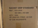 a cardboard box with a label on it that says sachet grip standard