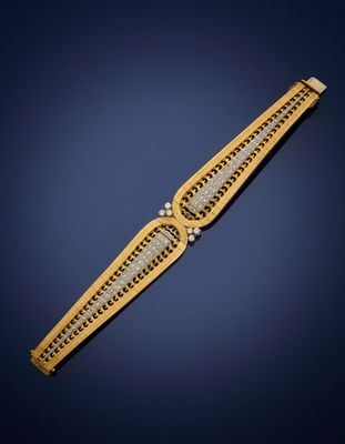 a gold and diamond bracelet, by cartier