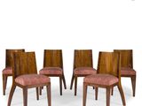 set of six art deco dining chairs with upholstered upholstered seats