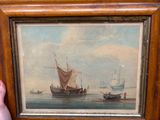 une image d'un tableau représentant un bateau dans l'eau