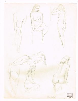 (Dessins) Alice KEELHOFF (1896-1983, artiste peintre belge) …