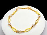 pearl and gold chain bracelet with pearls