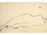 an image of a drawing of a woman laying down on her stomach