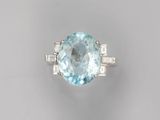 une bague aigue-marine et diamant