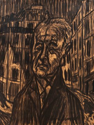 an image of a drawing of a man in a suit and tie