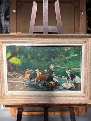 une photo d'un tableau posé sur un chevalet