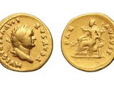 a gold coin with an image of a man on it