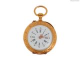 une montre de poche en or avec des chiffres romains sur le cadran