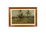 an image of a painting of palm trees in a field
