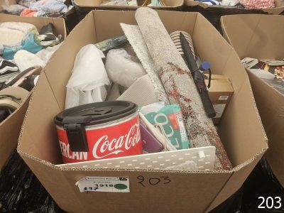 a box full of items that are sitting on the floor