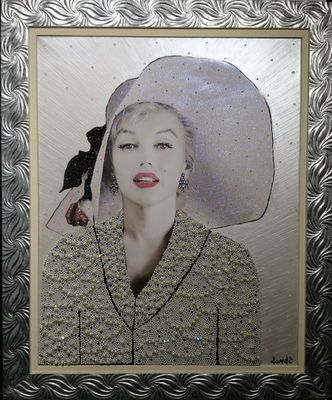 a picture of a picture of a woman wearing a hat